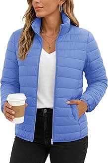 TACVASEN Women's Puffer Jackets Quilted Packable Puffy Coats Lightweight Winter Warm Zip Up Down Jacket Stand Collar