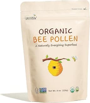 Greenbow Organic Bee Pollen - 100% USDA Certified Organic, Non-GMO, Pure, & Natural Bee Pollen - Superfood Packed w/Proteins, Vitamins & Minerals (8oz)
