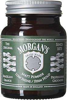 Morgan's Pomade Hair Styling Matt Pomade for Men, Low Shine and Strong Hold, Ideal for Pomps, Quiffs and Side Fades, Brazillian Orange Fragrance 100g