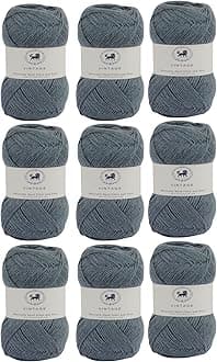 Nestnhaven Acrowools Vintage, Micro Soft, Hand Knitting and Crochet Yarn. Pack of 1 Ball - 100gms. Shade no - NNHV001 (Grey) | (900 Gm)