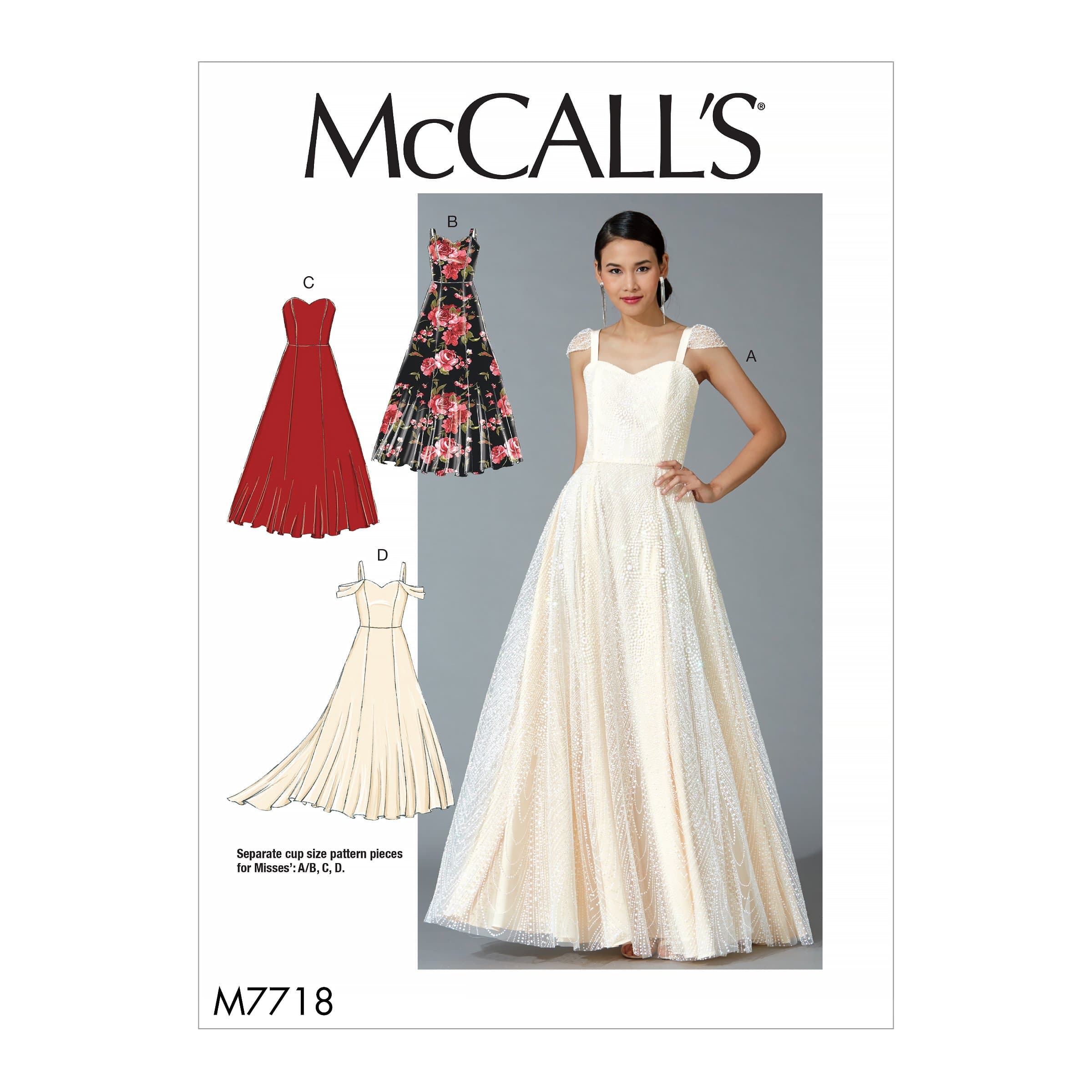 McCall's Patterns Misses Dresses Sewing Pattern, Tissue, Multi-Colour, 17 x 0.5 x 0.07 cm