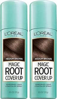 L'Oreal Paris Magic Root Cover Up Gray Concealer Spray Medium Brown 4 oz (2 pack)