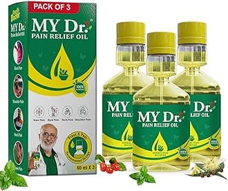 My Dr.® Pain Relief Oil – Ayurvedic Oil for Joint, Knee, Back, Neck, Shoulder, Ankle, Elbow, hip & Muscle Pain | Fast & Long-Lasting Relief from Arthritis, Sciatica, Stiffness & Chronic Pain | Non-Sticky & No Massage Required | Enriched with 9 Herbs | Easy-to-Use Press & Pour Pack | 70ml Pack of 3