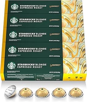 Starbucks by Nespresso Vertuo, Blonde Roast Espresso, 50-count Espresso Pods, Brews, 1.35 oz.
