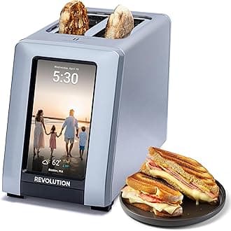Revolution R180 Connect Plus Smart Toaster – Connected 2-Slice Touchscreen Toaster w/Patented InstaGLO 2.0 Technology, Toastie Press Mode, Digital Picture Frame – Toast Bread, Bagels, Waffles & More