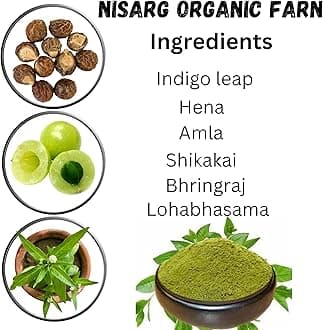 NISARG ORGANIC FARM Herbal Black Mehndi I Pure Natural Organic I for all skin types I Long Lasting Color I Hair Care & Growth I Kali Mehndi for Men and Women I 20 gm (3)