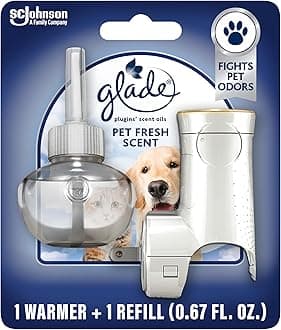PlugIns Refills Air Freshener Starter Kit, Pet Fresh Scent, Scented and Essential Oils for Home and Bathroom, 0.67 Fl Oz, 1 Warmer + 1 Refill