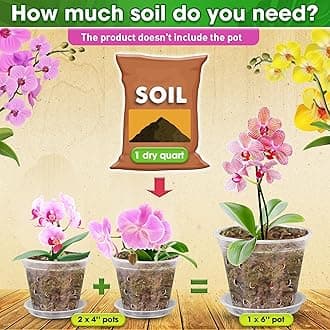[Upgraded] DUSPRO Orchid Potting Mix for Repotting with Forest Moss, Pine Bark, Perlite & Pumice, Orchid Bark Potting Mix, Orchid Repotting Soil, Drainage Indoor Potting, Orchid Pot Not Included, 20QT