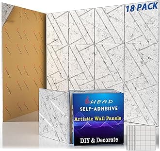 18 Pack Self-Adhesive Soundproof Wall Panels, 12 x 12 x 0.4 in Sound Proof Foam Panels for Walls, 0.8lb/ft³ High Density, Thicker 0.4in, Acoustic Panels, Noise Dampening Panels for Studio Gray