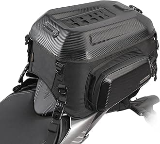Rhinowalk Motorcycle Tail Bag Rear Seat Bag Hard Shell Waterproof 23-35L Expandable Motorbike Helmet Bag Luggage Bag Storage Bag