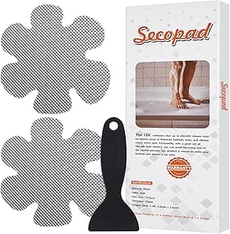 Original Bathtub Stickers Non-Slip, 12PCS Safety Shower Treads Adhesive Appliques with Premium Scraper Grey