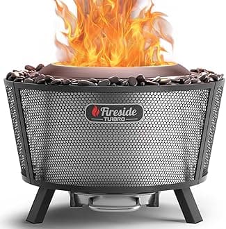 TURBRO 29 Inch Smokeless Fire Pit for Outdoor Wood Burning, Stainless Steel Camping Stove with Stand, Removable Ash Pan, Waterproof Storage Bag, Pluto R29, Black
