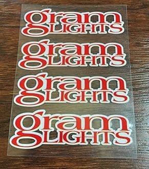 Red JDM New 4pc Sticker Decals 16-19 inch Rims Wheels Rays Gram Lights Sticker