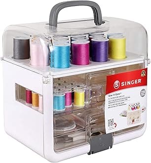 Sew-It-Goes, 224 Piece - Sewing Kit & Craft Organizer - Sewing Case Storage with Machine Sewing Thread, White