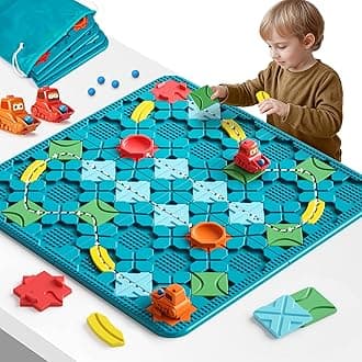Kids Toys STEM Board Games - Large Size Logical Road Builder Educational Brain Teasers Puzzles Toys, Preschool Learning Montessori Big Board Maze Birthday Gifts Kids Boys Girls Age 4-8 Year Old