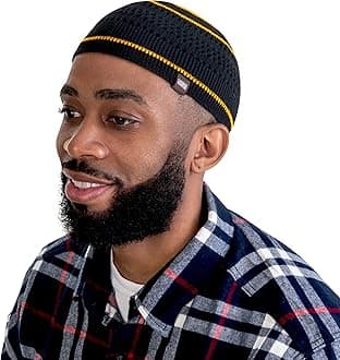 Muslim Bookmark Breathable Cotton Stretchy Kufi for Men in Cool Designs - Helmet Liner