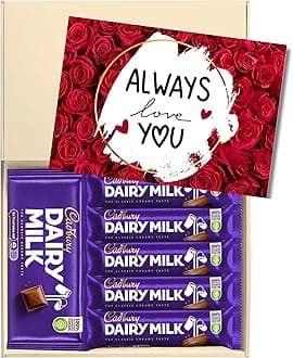 Chocohugs Chocolate Gift Hamper Box | Filled with Dairy Milk Full Sized Chocolate Block and Bars | Gift for Her/Him/Girlfriend/Boyfriend/Wife/Husband | Treat Box of Chocolates