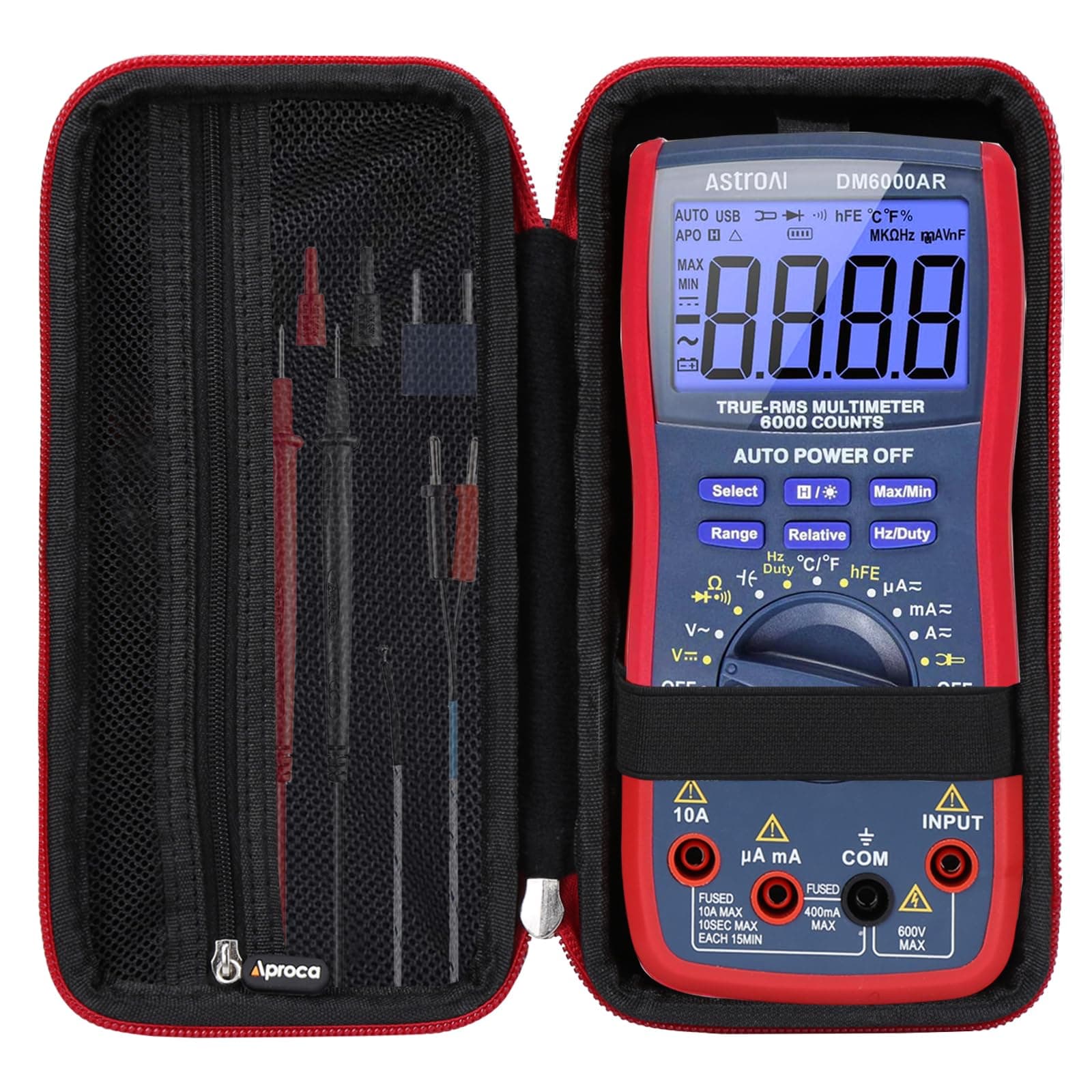 Aproca Case Compatible with AstroAI TRMS 6000 Digital Multimeter Analyzer Counts Volt Meter, Portable Hard Storage Bag for Accessories (Case Only)