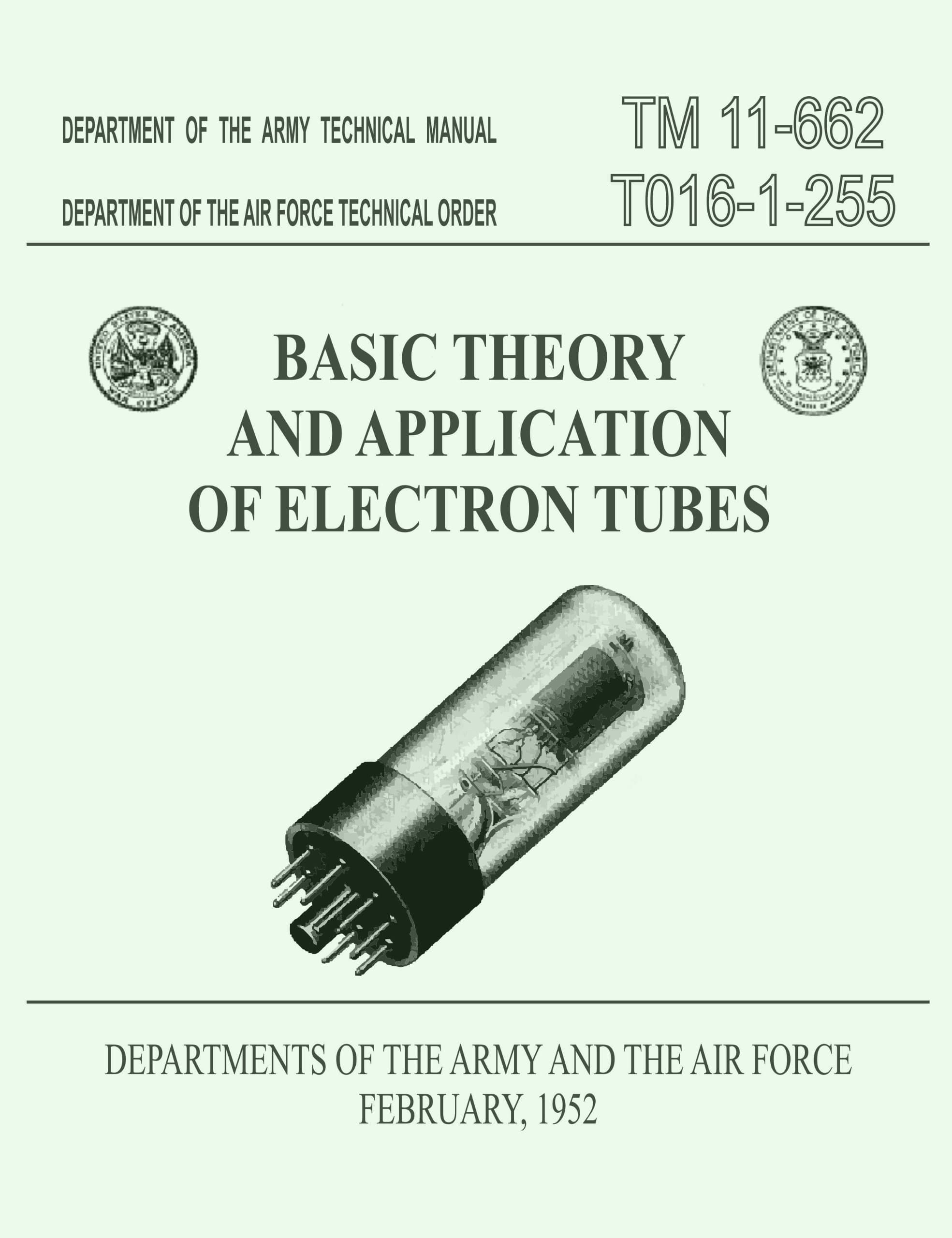 TM 11-662 T016-1-255 BASIC THEORY AND APPLICATION OF ELECTRON TUBES (FEBRUARY, 1952 TECHNICAL MANUAL)