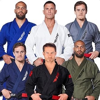 Elite Sports BJJ GI for Men IBJJF Kimono BJJ Jiujitsu GIS W/Preshrunk Fabric & Free Belt