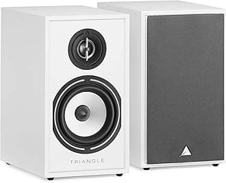 BOREA BR02 Hi-Fi Bookshelf Speaker - Admissible Power 80W - Output 89 dB/W/m - Versatile Music and Home Cinema - 176 x 310 x 274 mm - White (Pair)