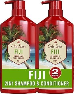 - Old Spice Mens 2-in-1 Shampoo and Conditioner Set, Fiji, Coconut & Tropical Wood Scent, For All Hair Types, Healthier, Fuller, Moisturized Looking Hair, 21.9 fl oz Each, Twin Pack