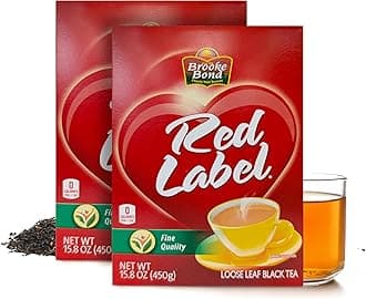 Brooke Bond Red Label Black Tea | Loose Tea | Suitable for Indian Chai & Milk | Aromatic & Refreshing Flavor | 450 Grams (Pack of 2)