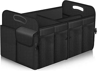 Femuar Car Trunk Organizer, Trunk Storage Organizer with 72L Large Capacity Waterproof Collapsible and 11 Pockets, Trunk Organizer for Suv/Jeep/Sedan, Large Size, Black