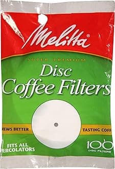 Melitta 628354 3-1/2" Disc Coffeemaker Filters 100 Count