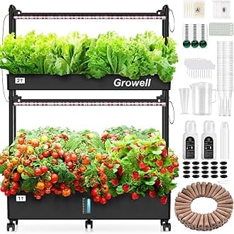 Hydroponics Growing System Kit, 60 Pods Vertical Indoor Garden with LED Grow Light, Auto Circulating Water System & WiFi Smart Plug, Indoor Gardening System for Vegetable Fruit Herb