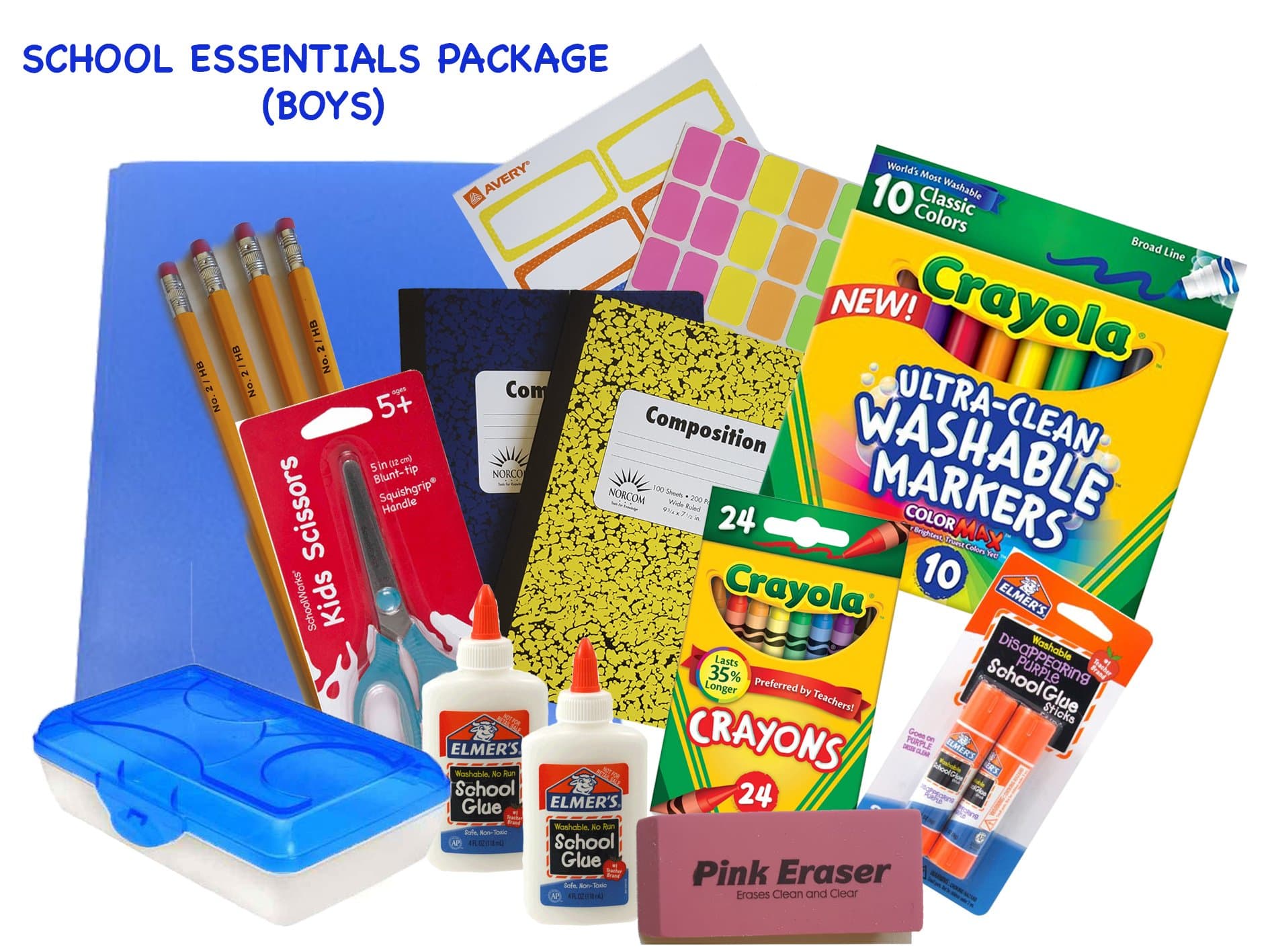 Mega School Supplies Essentials Bundle Package (Boys version) Kindergarten to Elementary