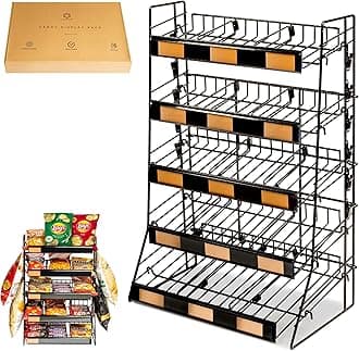 ODOXIA Candy Display Rack | Countertop Snack Organizer for Stores & Office | Chip Rack & Snack Stand for Counter Displays | Merchandising Shelf for Candy, Chips & Snacks