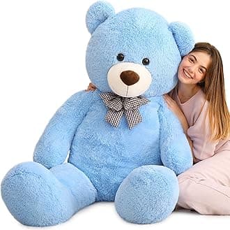 MaoGoLan Big Blue Teddy Bear Jumbo Bear 55" Jumbo Plush Toy for Boys Girls
