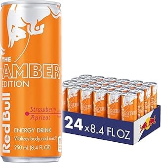 - Red Bull Energy Drink, Amber Edition Strawberry Apricot, 8.4 fl oz (24 Pack)