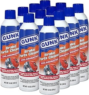 GUNK Brake Parts Cleaner – Non-Flammable Brake Cleaner Spray Can – Fast-Drying Formula for Pads, Rotors & Calipers, Removes Dust, Grease & Oil, Leaves No Residue – 14 oz (Case of 12)