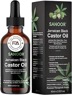 Jamaican Glow Castor Elixir Oil | 100% Pure and Natural - Premium Grade Leave In Oil for Hair Growth, Eyelashes and Eyebrows| Infused with Nutrients Pure Hair Butter | Cold-pressed | 60ml