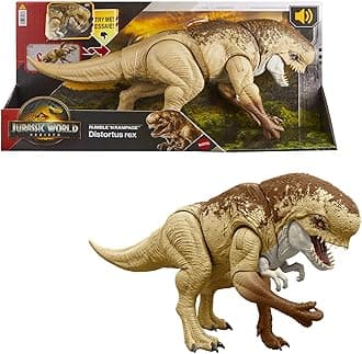 Jurassic World Rebirth Distortus Rex Rumble N Rampage Dinosaur Action Figure 22 Inch with 2 Attack Actions, Content-Accurate, Digital Play​​, JJP79