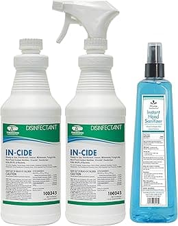 TheochemIn-Cide Disinfectant Spray & Hand Sanitizer Kit – 2 Qt EPA-Registered Multi-Surface Cleaner + 17.25 oz Hand Sanitizer, 3-Piece Value Bundle