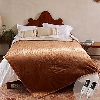Heated Blanket King Size - Electric Blanket with Dual Controller, 6 Heating Levels & 10 Hour Auto Off, ETL Certified (100x90 Inch Biscuit)