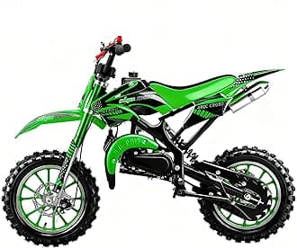 50cc Kids Dirt Bike,Dirt Bike for Kids,Gas Dirt Bikes with 2-Stoke,Off Road Motorcycle for kids 5-17 with Front/Rear Disc Brakes, Shock Absorption, Soft Seat Cushion