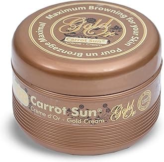 Tanning Accelerator – 350ml Gold Tanning Gel – Natural Extract Sun Cream Dark Tanning Lotion for All Skin Types – Tan Lotion with Almond Oil for Even Beautiful Skin Coloring – SPF0