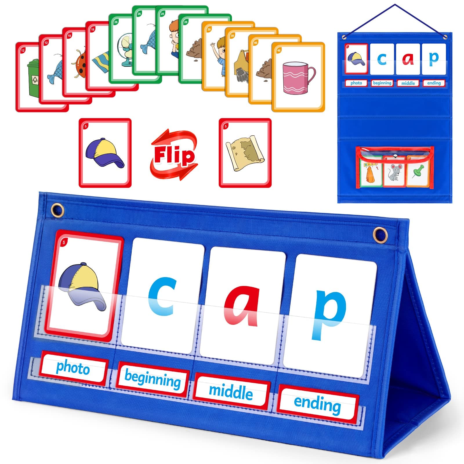 Torlam CVC Word Builder Kindergarten Classroom Must Haves, Phonics Games Preschool Learning Activities Spelling Toy Reading Letter Site Sight Words Games Flash Cards for Kids Autism Special Education