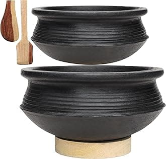 Craftsman Deep Burned Clay Biryani Handi/Pot for Cooking and Serving 2 & 3 Liter