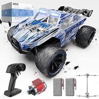 DEERC 9003E 1:14 Scale All Terrain RC Cars, Max 40mph High Speed Off Road Rc trucks，4WD Remote Control Car with 2 Lipo Batteries, Fast Extreme Monster Truck Toys Gifts for Kids and Adults