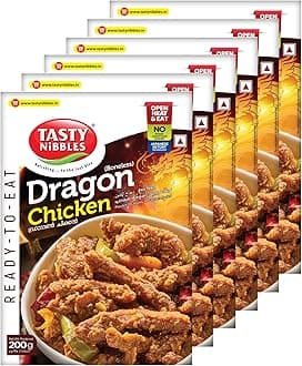 Tasty Nibbles Dragon Chicken 200g [Pack of 6]| Open Heat & Eat | Non-Vegetarian | No Added Preservatives | Japanese Retort Technology