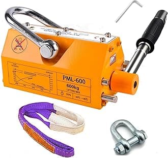 1320 Lbs/600 kg Magnetic Lifter Kit 1:3 Safety Factor Heavy Duty Lifting Magnet 600kg for Industrial Shop, Crane, Steel Plate Lifting