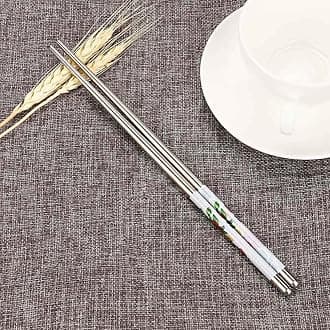 Pattern Length Pair Stainless White Chopsticks 1Pair Flower Kitchen，Dining Bar Kitchen Table Mats (C, One Size)