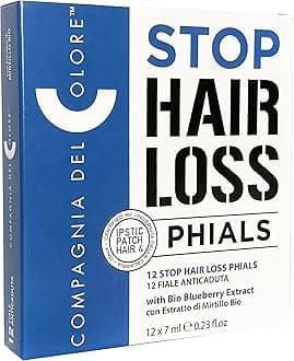Compagnia Del Colore Stop Hair Loss Phials with Bio Blueberry Extract 12x7ml /0.23 fl oz Free RK Lip Jelly Liter