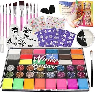 42 Color Face Painting Kit for Kids - Non Toxic Water Activated Face paint pa...