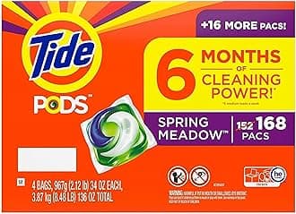 Tide Pods Liquid Laundry Detergent Pacs, Spring Meadow, 42 Count (Pack of 4)